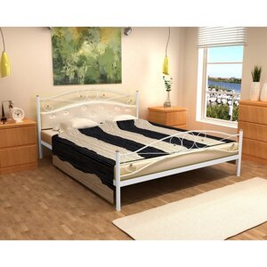 Кровать «Надежда Plus»,1400 1900 мм, металл, изголовье мягкое, цвет белый