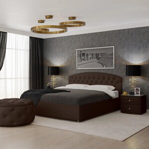 Кровать «Пальмира» с ПМ, 160200 см, ортопедическое основание, экокожа, цвет шоколад