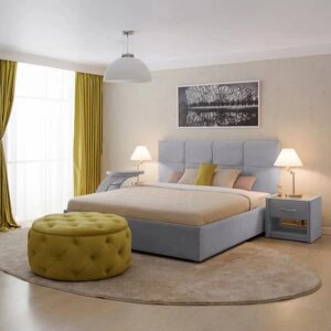 Кровать «Пантеон» без ПМ, 140210 см, премиум велюр, цвет звездная пыль