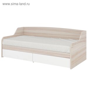 Кровать с выдвижными ящиками 900 1900 мм, цвет карамель / белый