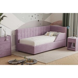 Кровать «Версаль» с ПМ, 100210 см, ножки деревянные 5 см, велюр, цвет california 390