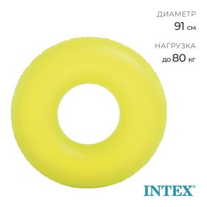 Круг для плавания «Неон», d=91см, от 9 лет, цвет МИКС, 59262NP INTEX