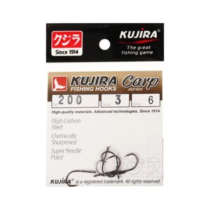 Крючки карповые Kujira Carp 200, цвет BN,3, 6 шт.