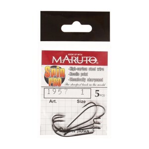 Крючки офсетные Maruto, серия Spin Pro 1957, цвет BN,1, 5 шт.