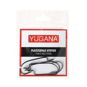 Крючки офсетные YUGANA O'shaughnessy worm,2/0, 4 шт.