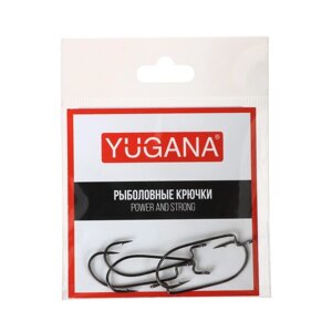 Крючки офсетные YUGANA O'shaughnessy worm,2, 5 шт.