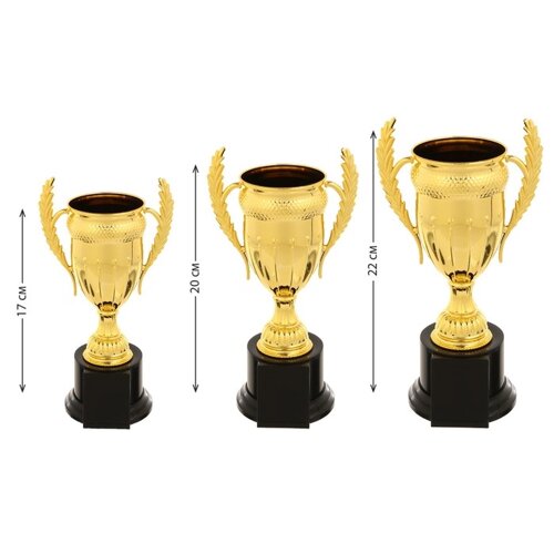 Кубок 179A, наградная фигура, золото, подставка пластик, 22 9,5 7 см