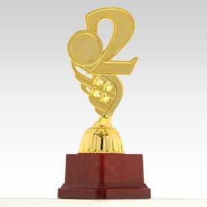Кубок «2 место», наградная фигура, золото, подставка пластик, 16,8 6,2 6,4 см.