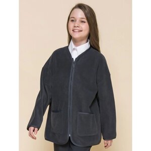 Куртка для девочек, рост 116 см, цвет тёмно-серый