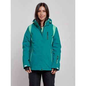 Куртка горнолыжная женская зимняя, размер 42, цвет тёмно-зелёный