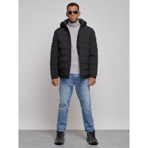 Куртка спортивная мужская зимняя, размер 50, цвет чёрный