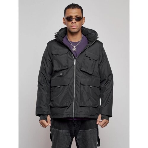 Куртка-жилетка трансформер мужская зимняя, размер 48, цвет чёрный