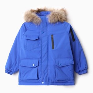 Куртка зимняя для мальчиков, цвет синий, рост 152-158 см