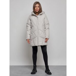 Куртка зимняя женская, размер 56, цвет светло-серый