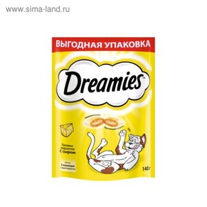 Лакомство Dreamies для кошек, сыр, 140 г