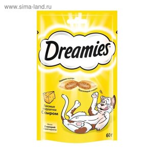 Лакомство Dreamies для кошек, сыр, 60 г