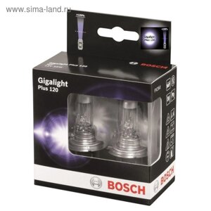 Лампа автомобильная Bosch Gigalight Plus +120%H4, 12 В, 60/55 Вт, набор 2 шт, 1987301106