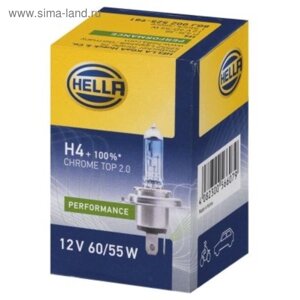 Лампа автомобильная Hella Chrome Top 2.0, H4, 12 В, 60/55 Вт, 8GJ 002 525-981