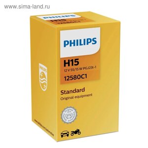 Лампа автомобильная Philips, H15, 12 В, 15/55 Вт, 12580C1