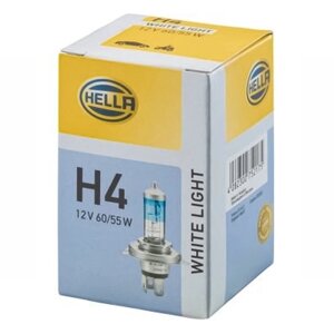 Лампа HELLA H4 12 в, 60/55W (P43t)30% света) white light 8GJ 223 498-121