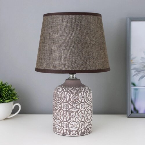 Лампа настольная с абажуром "Мандилина серый" Е14 18х18х29 см RISALUX