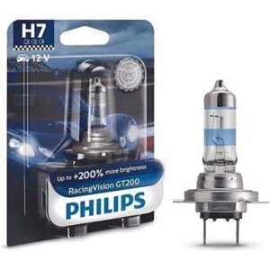 Лампа Philips H7 12 В, 55W (PX26d)200%Racing Vision GT200, блистер 1 шт, 12972RGTB1
