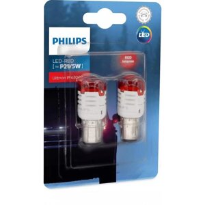 Лампа philips P21/5W 12 в, LED 1.75/0.8W RED ultinon pro3000 LED, 2 шт, 11499U30RB2