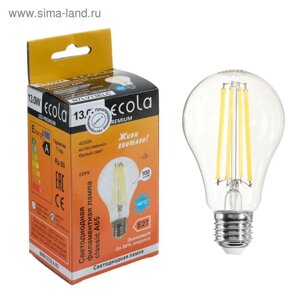 Лампа светодиодная Ecola classic Premium, Е27, А65, 13 Вт, 4000 К, 360°220 В, филаментная
