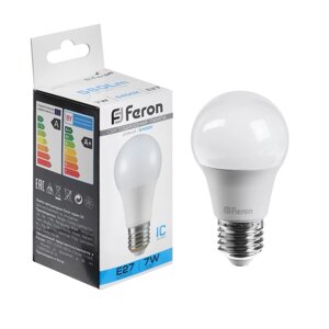 Лампа светодиодная FERON,7W) 230V E27 6400K A60, LB-91