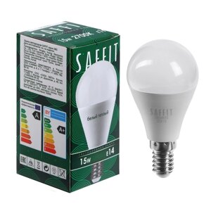 Лампа светодиодная saffit, 15W 230V E14 2700K G45, SBG4515