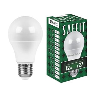 Лампа светодиодная saffit SBA6012, A60, E27, 12 вт, 230 в, 2700 к, 1100 лм, 220°112 х 60 мм
