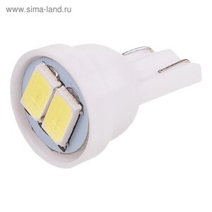 Лампа светодиодная Skyway T10 (W5W), 12 В, 2 SMD, белая, набор 2 шт, S08201331