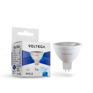 Лампа Voltega 7063, 7Вт, 5х5х5,3 см, GU5.3, 600Лм, 4000К, цвет матовый