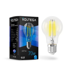 Лампа Voltega 7141, 7Вт, 6х6х10,5 см, E27, 720Лм, 4000К, цвет прозрачный