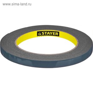 Лента клейкая STAYER Professional 12233-09-05, на вспененной основе, черная, 9мм х 5м