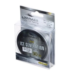 Леска Namazu Ice Generation, диаметр 0.26 мм, тест 5.12 кг, 30 м, прозрачная