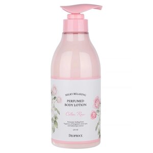 Лосьон для тела deoproce MILKY relaxing perfumed BODY lotion cotton ROSE 500 мл