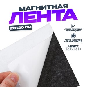 Магнитная лента на клеевой основе, цвет МИКС, 20 30 см