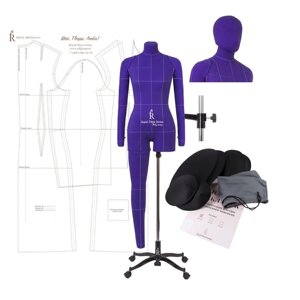 Манекен портновский Моника, комплект Арт, размер 54, цвет фиолетовый, накладки, руки, нога и голова