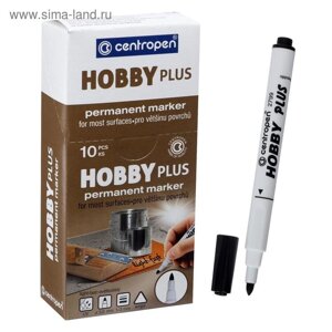 Маркер специальный 3.8 мм Centropen 2799/12 HOBBY PLUS, линия 1 - 3,0 мм, цвет чёрный, картонная упаковка