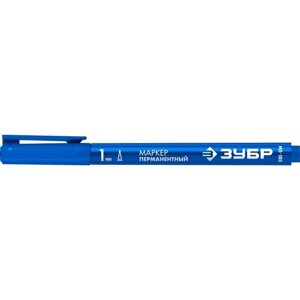 Маркер строительный ЗУБР МП-100 06320-7, перманентный, заострённый, 1 мм, синий