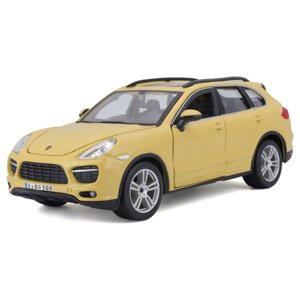 Машинка Bburago Porsche Cayenne Turbo, Die-Cast, 1:24, открывающиеся двери, цвет жёлтый