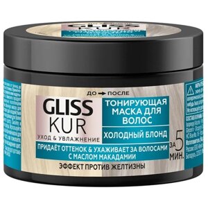 Маска для волос Gliss Kur, тонирующая, холодный блонд, 150 мл