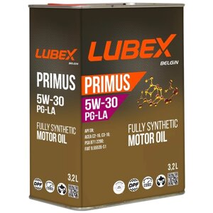 Масло моторное LUBEX primus PG-LA 5W-30 SN C2/C3, синтетическое, 3.2 л