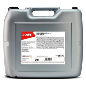 Масло моторное rowe 5/30 hightec synt RS D1 API SP RC/SN PLUS RC , ILSAC GF-5/6A, синт, 20 л 92599