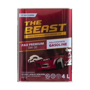 Масло моторное THE BEAST PAO premium 0W-30, синтетическое, 4 л