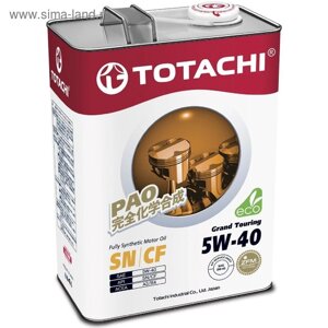 Масло моторное Totachi Grand Touring, SN/CF 5W-40, синтетическое, 4 л