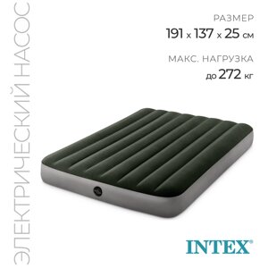 Матрас надувной DURA-BEAM FULL, 137 х 191 х 25 см, с насосом на батарейках 6 С, 64778 INTEX