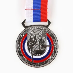 Медаль тематическая 194 «Гимнастика», серебро, d = 5 см