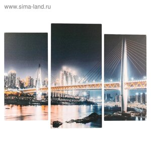 Модульная картина "Мост в Чунцине"2-25х50, 30х60 см) 60х80 см